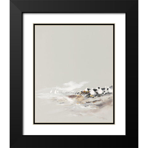Petit matin Black Modern Wood Framed Art Print with Double Matting by de Courcy, Gerard