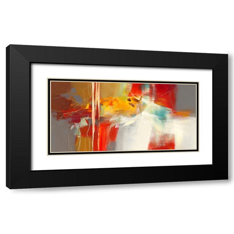 Harmonie Black Modern Wood Framed Art Print with Double Matting by Ball, Veronique