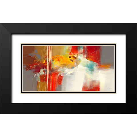 Harmonie Black Modern Wood Framed Art Print with Double Matting by Ball, Veronique