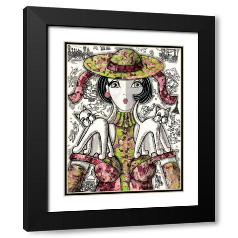 Calins Black Modern Wood Framed Art Print with Double Matting by MIROTA