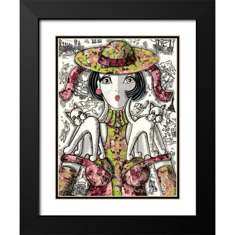 Calins Black Modern Wood Framed Art Print with Double Matting by MIROTA