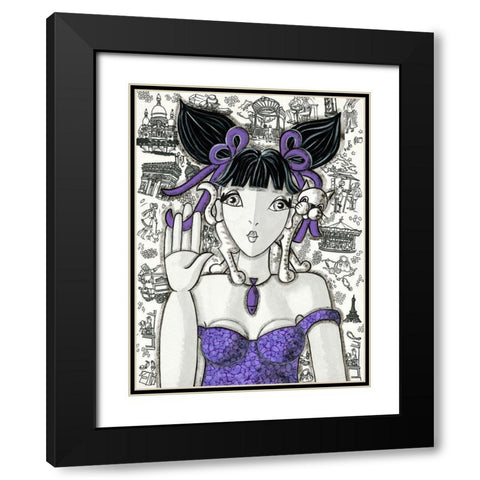 Prune a Paris Black Modern Wood Framed Art Print with Double Matting by MIROTA