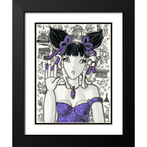 Prune a Paris Black Modern Wood Framed Art Print with Double Matting by MIROTA