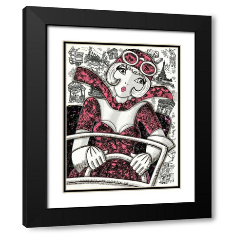 En voiture Black Modern Wood Framed Art Print with Double Matting by MIROTA