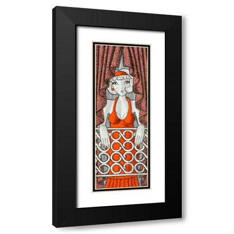 Reverie au balcon Black Modern Wood Framed Art Print with Double Matting by MIROTA