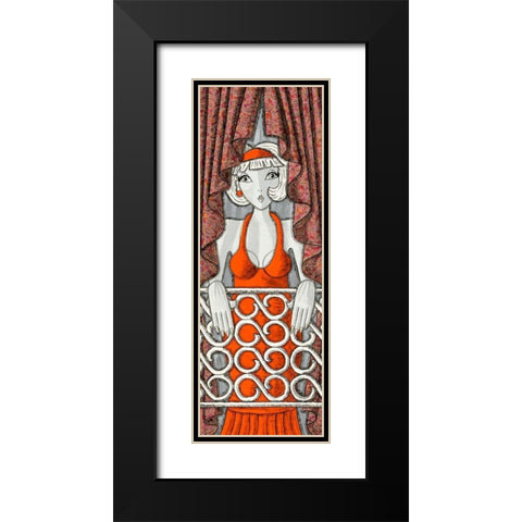 Reverie au balcon Black Modern Wood Framed Art Print with Double Matting by MIROTA