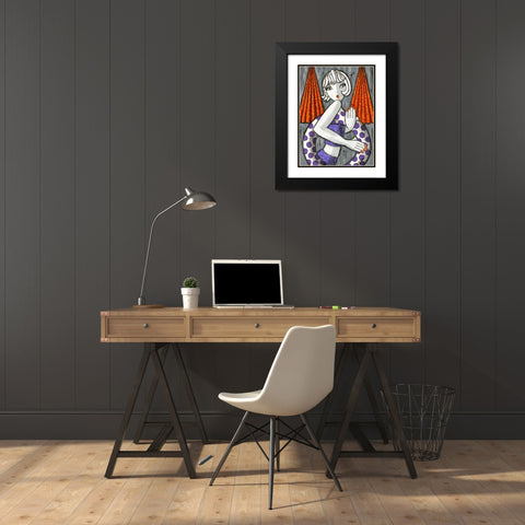Cet ete Black Modern Wood Framed Art Print with Double Matting by MIROTA