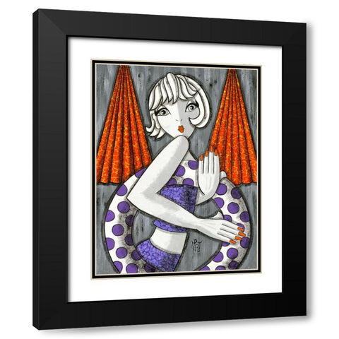 Cet ete Black Modern Wood Framed Art Print with Double Matting by MIROTA