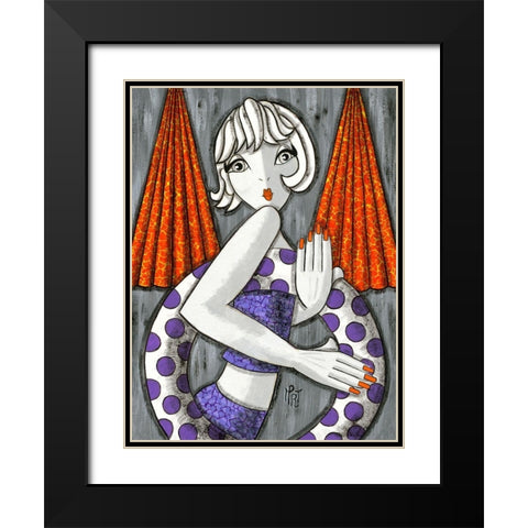 Cet ete Black Modern Wood Framed Art Print with Double Matting by MIROTA