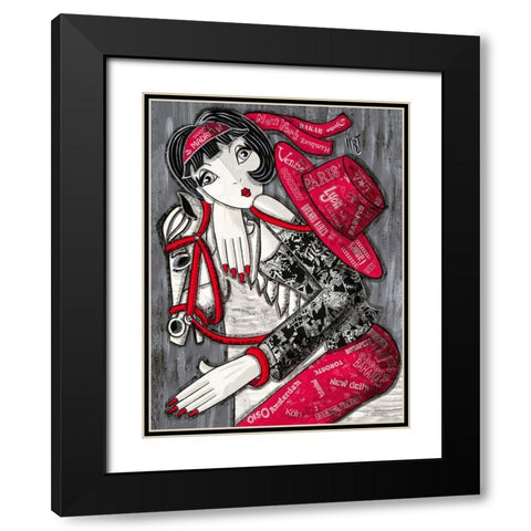 Je pars Black Modern Wood Framed Art Print with Double Matting by MIROTA