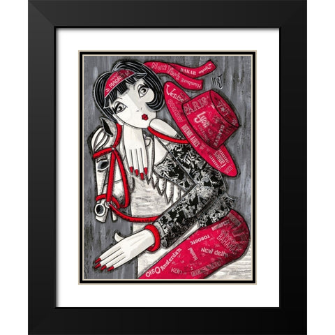 Je pars Black Modern Wood Framed Art Print with Double Matting by MIROTA