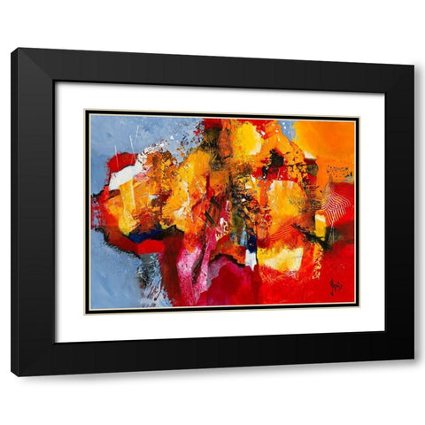 Union Black Modern Wood Framed Art Print with Double Matting by Jadis