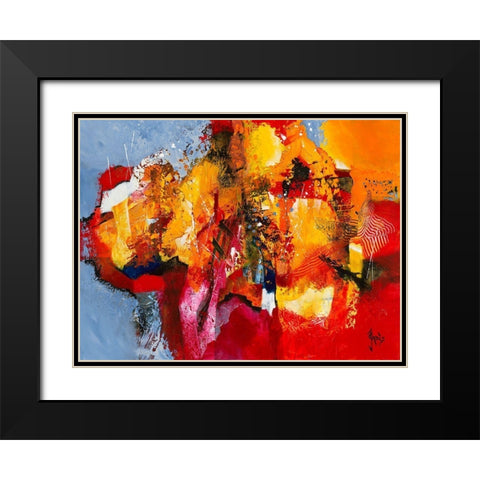 Union Black Modern Wood Framed Art Print with Double Matting by Jadis