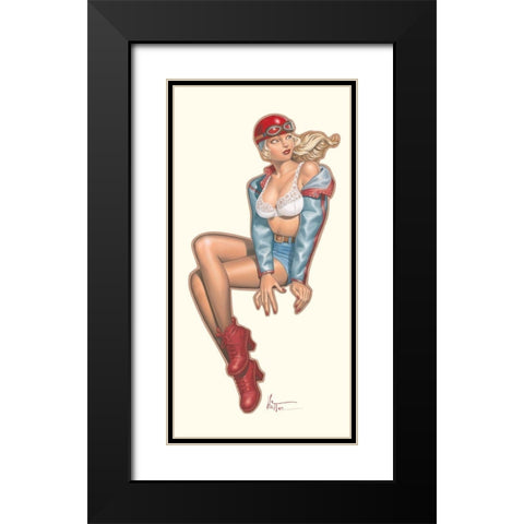 Cafe Racer Black Modern Wood Framed Art Print with Double Matting by Hitte, Patrick