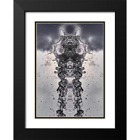 Splashhead Black Modern Wood Framed Art Print with Double Matting by NUPHO