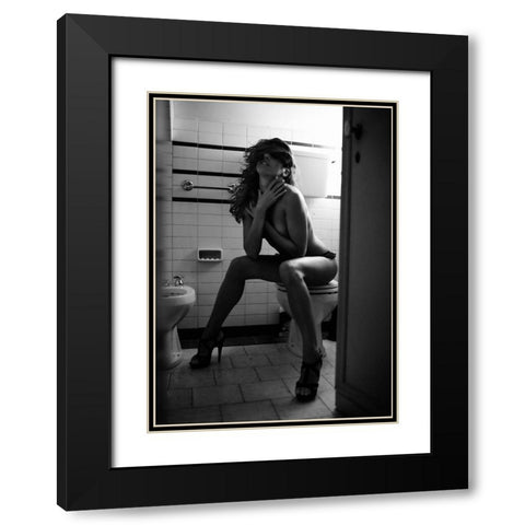 Desperate Housewife Black Modern Wood Framed Art Print with Double Matting by Milillo, Marco