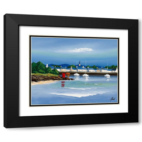 Port breton - Barques rouges Black Modern Wood Framed Art Print with Double Matting by Flanet, Frederic