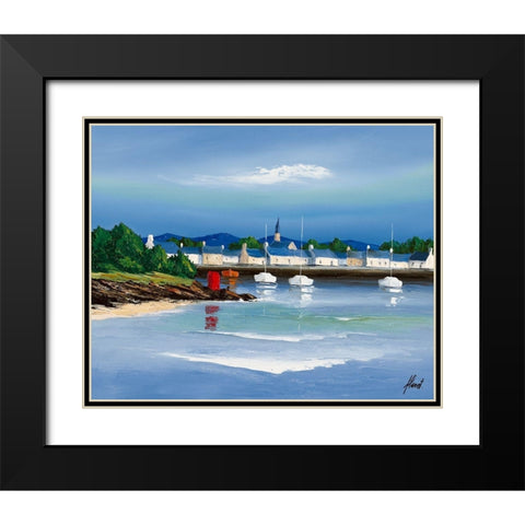 Port breton - Barques rouges Black Modern Wood Framed Art Print with Double Matting by Flanet, Frederic