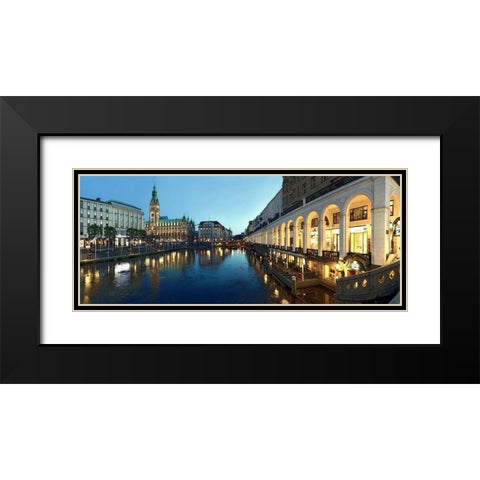 Hamburg - Jungfernstieg Black Modern Wood Framed Art Print with Double Matting by Fischer, Rolf