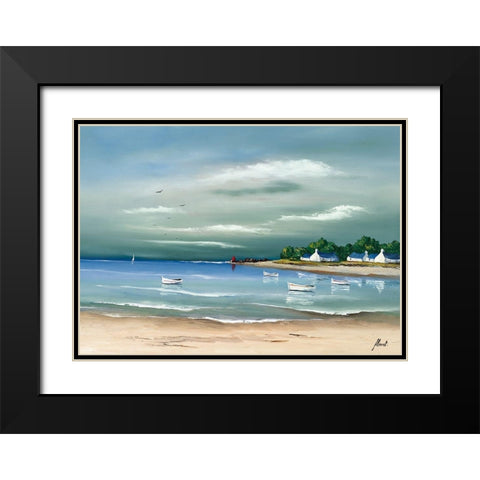 Cote bretonne I Black Modern Wood Framed Art Print with Double Matting by Flanet, Frederic