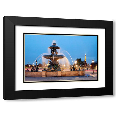 Place de la Concorde Black Modern Wood Framed Art Print with Double Matting by Fischer, Rolf