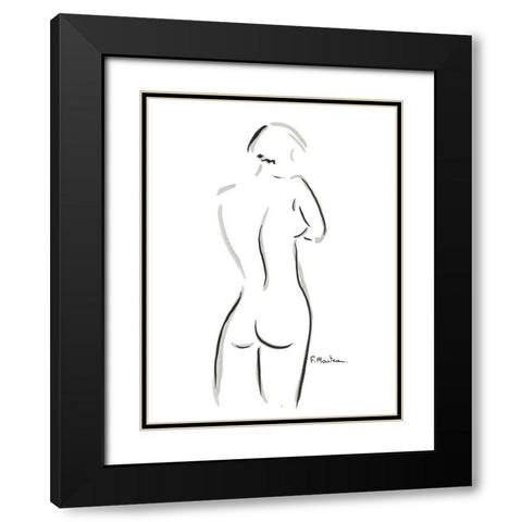 Ondine Black Modern Wood Framed Art Print with Double Matting by Marteau, Frederique