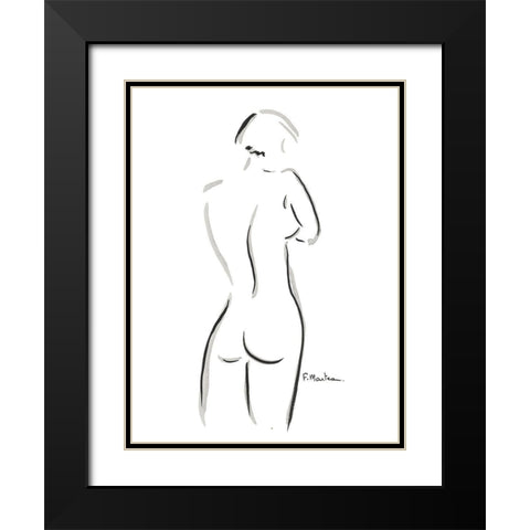 Ondine Black Modern Wood Framed Art Print with Double Matting by Marteau, Frederique