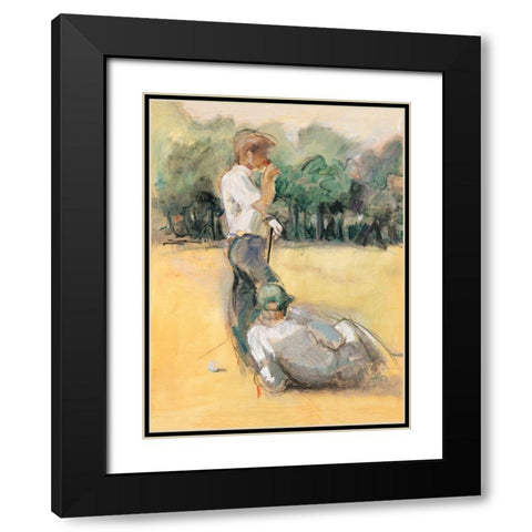 Give it a rest Black Modern Wood Framed Art Print with Double Matting by Declercq, Huguette