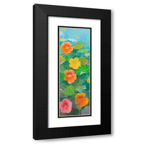 Nasturtium 1 Black Modern Wood Framed Art Print with Double Matting by Botman, Loes