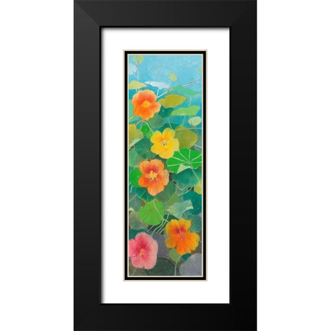 Nasturtium 1 Black Modern Wood Framed Art Print with Double Matting by Botman, Loes