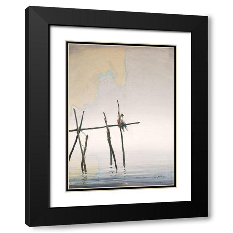 Vers lhorizon Black Modern Wood Framed Art Print with Double Matting by Letestu, Yann