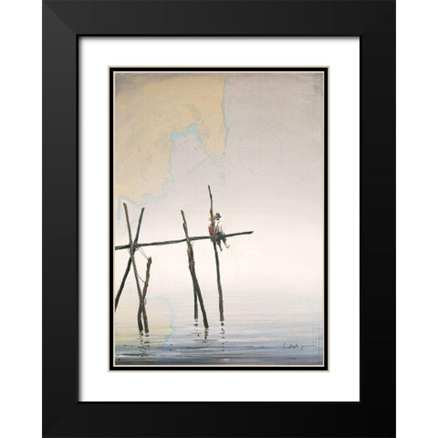 Vers lhorizon Black Modern Wood Framed Art Print with Double Matting by Letestu, Yann