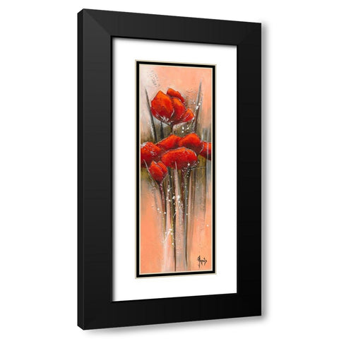 Fleur de lune 4 Black Modern Wood Framed Art Print with Double Matting by Jadis