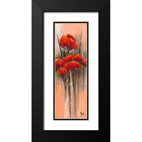 Fleur de lune 4 Black Modern Wood Framed Art Print with Double Matting by Jadis