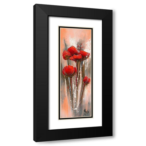 Fleur de lune 5 Black Modern Wood Framed Art Print with Double Matting by Jadis