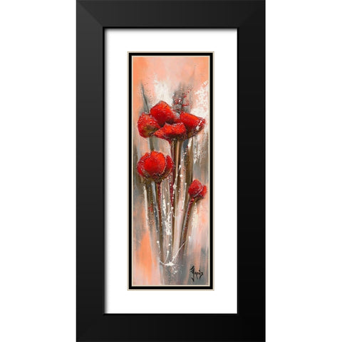 Fleur de lune 5 Black Modern Wood Framed Art Print with Double Matting by Jadis