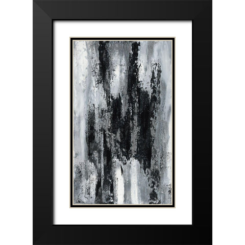Nuit Profonde Black Modern Wood Framed Art Print with Double Matting by Caro-H
