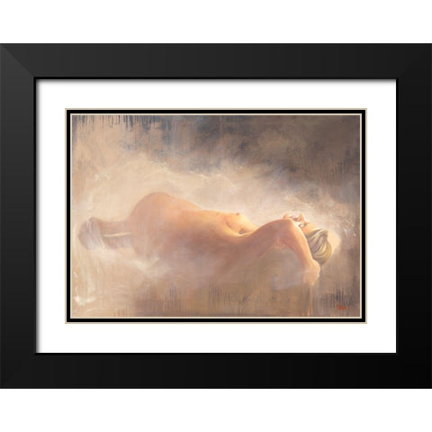 Nude I Black Modern Wood Framed Art Print with Double Matting by Mallo, Pierre