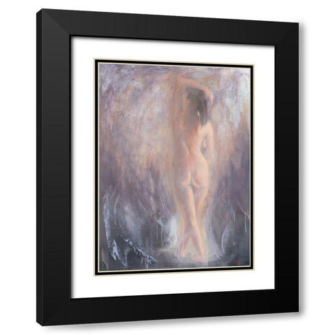 Nude VI Black Modern Wood Framed Art Print with Double Matting by Mallo, Pierre