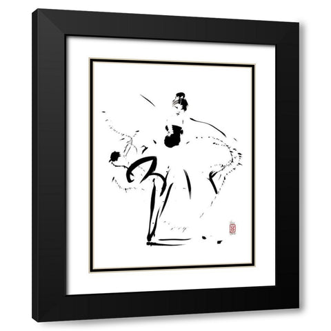 Affirmee sur ses pointes Black Modern Wood Framed Art Print with Double Matting by Hanniet, Marc