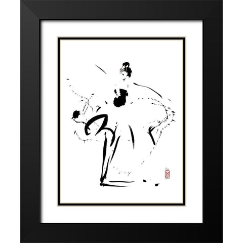 Affirmee sur ses pointes Black Modern Wood Framed Art Print with Double Matting by Hanniet, Marc
