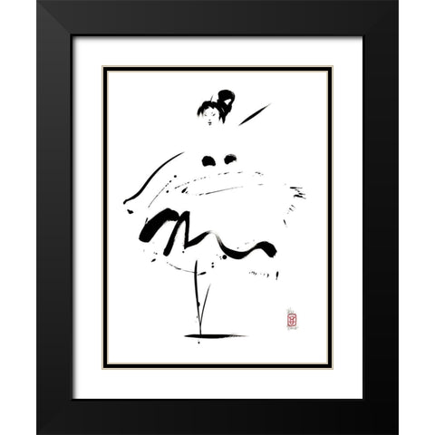 Toupie legere Black Modern Wood Framed Art Print with Double Matting by Hanniet, Marc