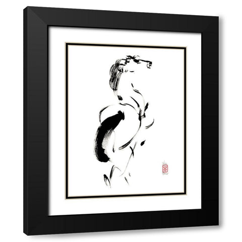 Etalon Black Modern Wood Framed Art Print with Double Matting by Hanniet, Marc