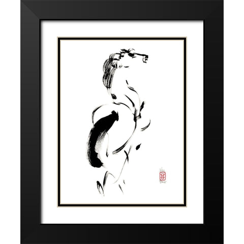 Etalon Black Modern Wood Framed Art Print with Double Matting by Hanniet, Marc