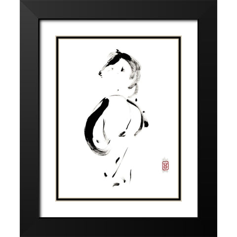 La mysterieuse elegante Black Modern Wood Framed Art Print with Double Matting by Hanniet, Marc