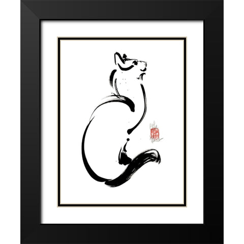 La confiance Black Modern Wood Framed Art Print with Double Matting by Hanniet, Marc