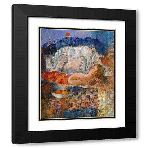 Linstinct des libertes Black Modern Wood Framed Art Print with Double Matting by Hanniet, Marc