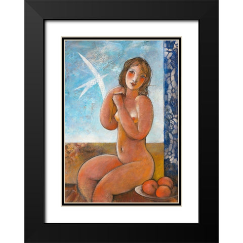 Jeunesse Black Modern Wood Framed Art Print with Double Matting by Hanniet, Marc