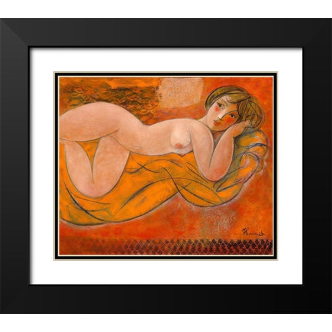 Ainsi soit-elle Black Modern Wood Framed Art Print with Double Matting by Hanniet, Marc