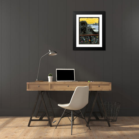 Petite nouvelle dune pluie dautomne Black Modern Wood Framed Art Print with Double Matting by Simonutti, Riccardo